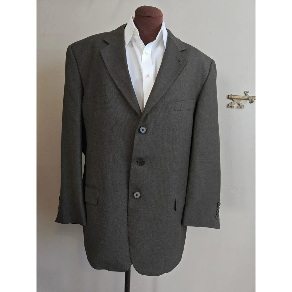 Joseph Abboud Mens Blazer Sports Coat 44R Dark Brown Made in USA 3 Button Q701